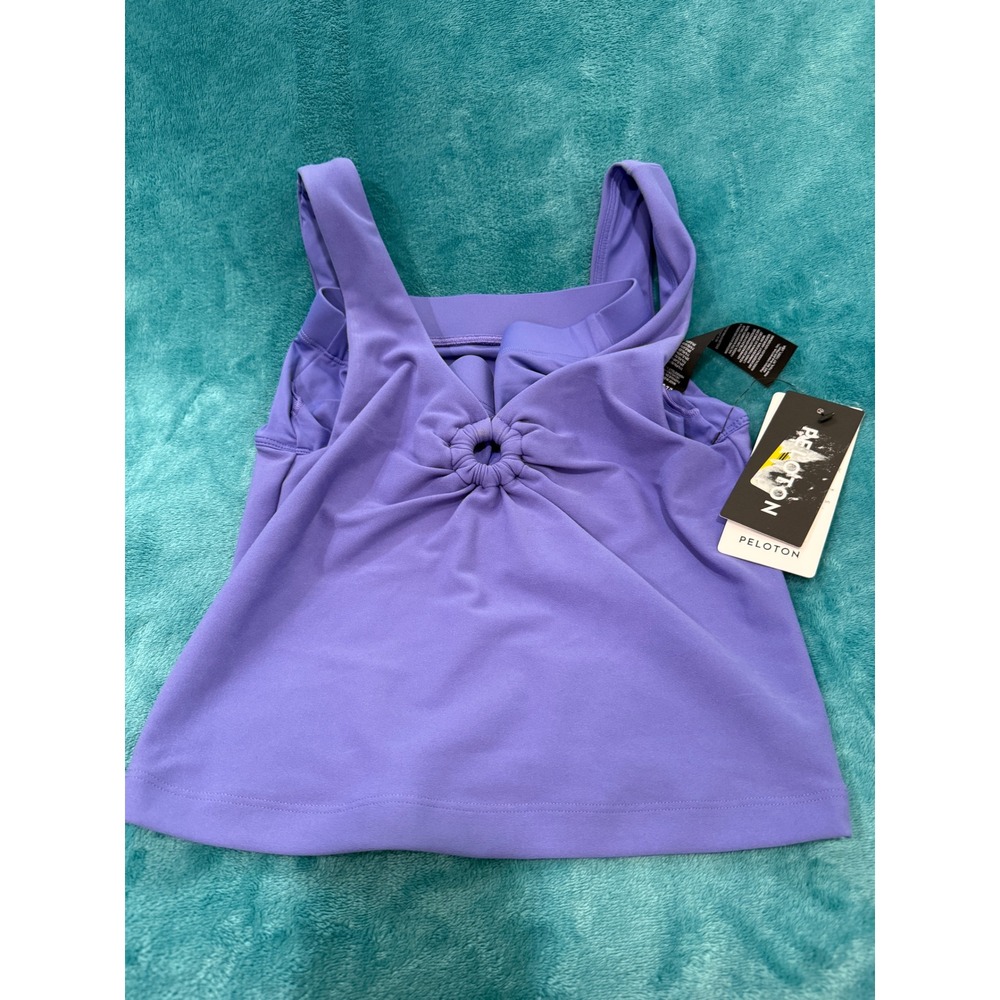 Peloton Cadent LT Scoop Neck Rouched Ring Tank Top Purple WT00973 Womens Small